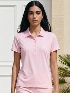 NWT Paige & Tuttle Women’s Pink Short Sleeve Polo Performance Golf Shirt - M
